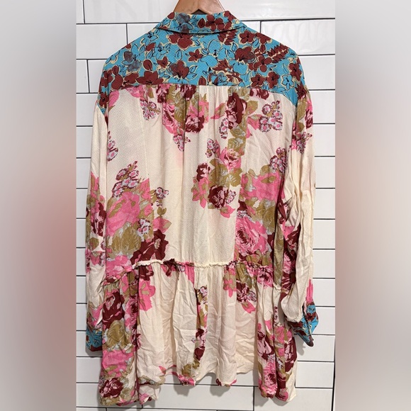 Free People Brunch A Bunch Boho Tunic Shirt L - Picture 10 of 11